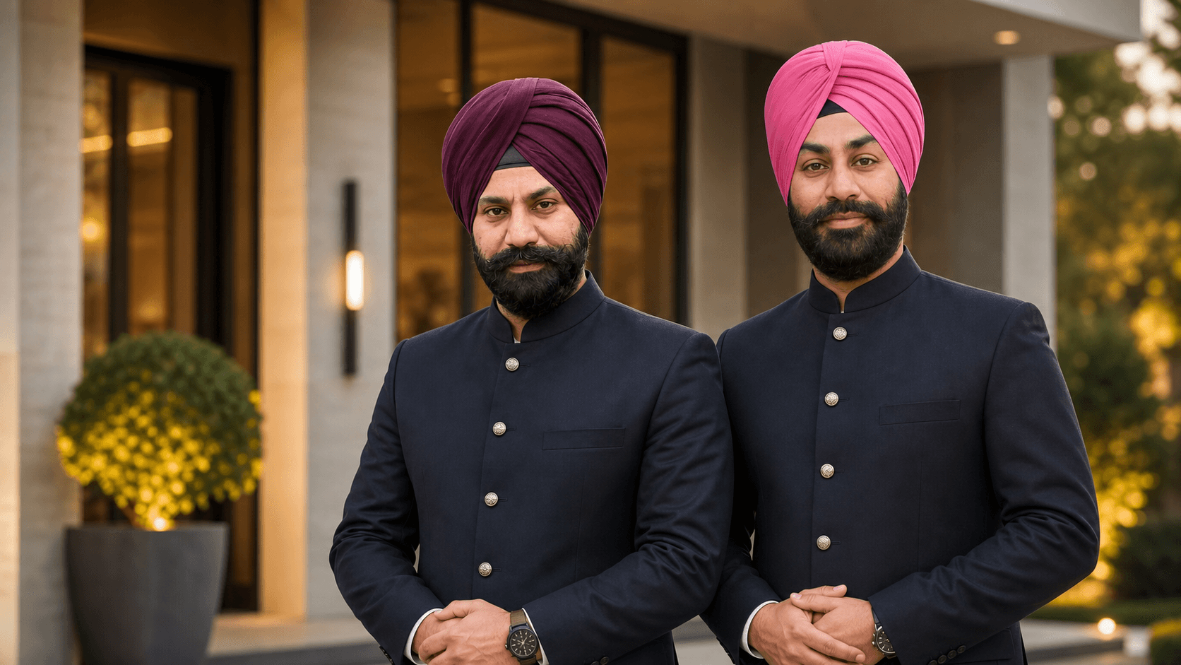 Mandeep Singh and Amrinder Singh outside a premium Amritsar residence